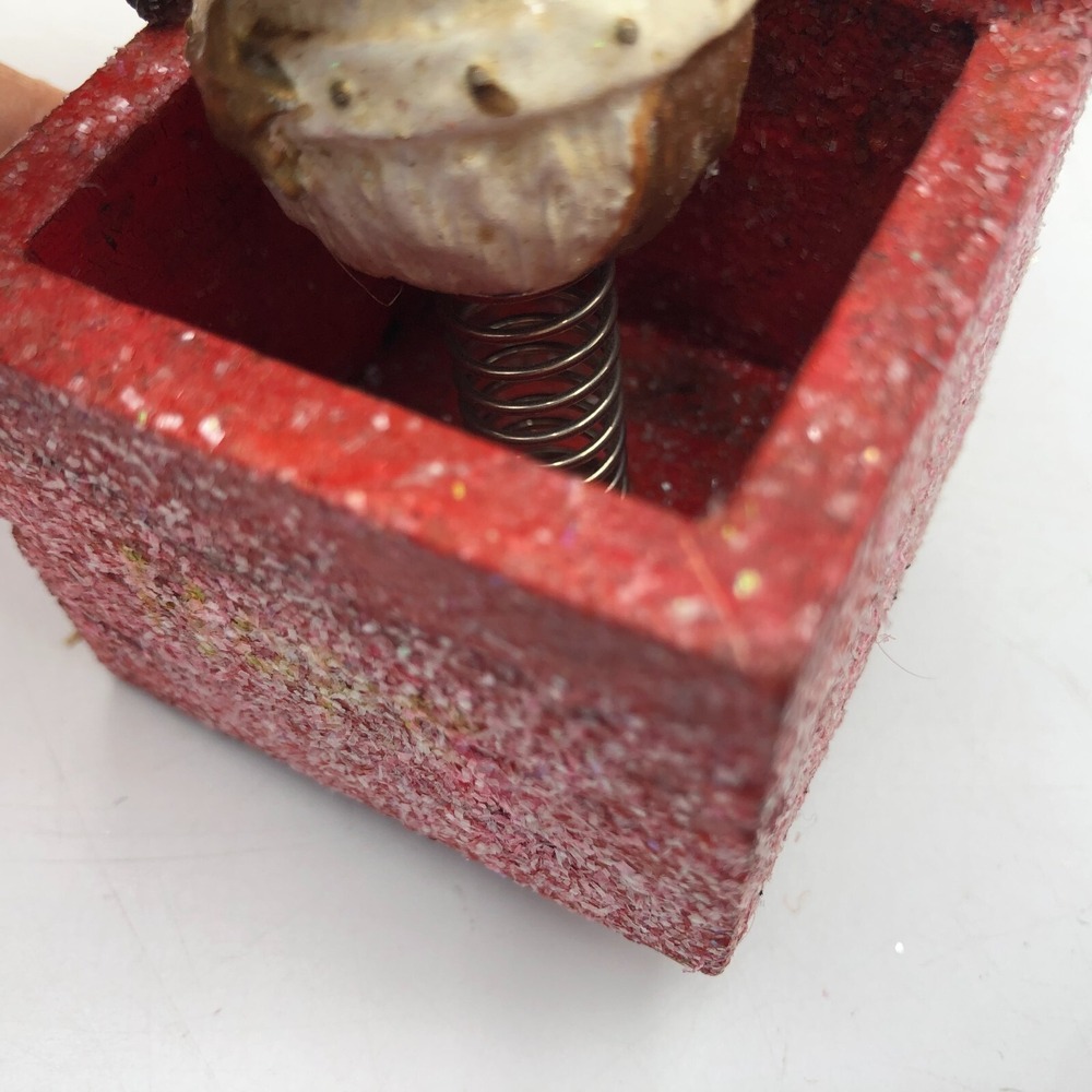 Dept 56 Frosted Deer Surprise Box Christmas Folk Art Vintage Ornament Hope - Picture 5 of 10
